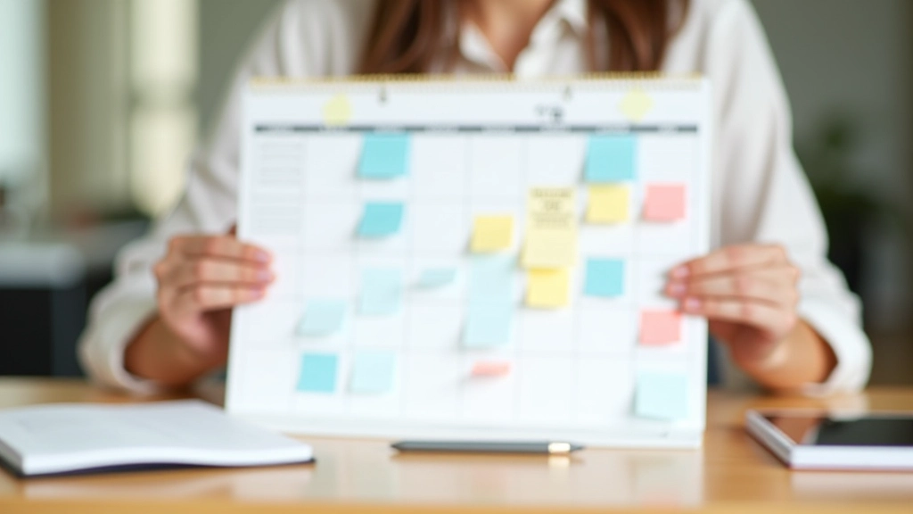 Calendrier fiscal avec les différentes étapes marquées par des couleurs